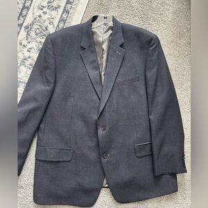 IZOD Mens Blue 2-Button Blazer, double-vented back Size 50 Regular